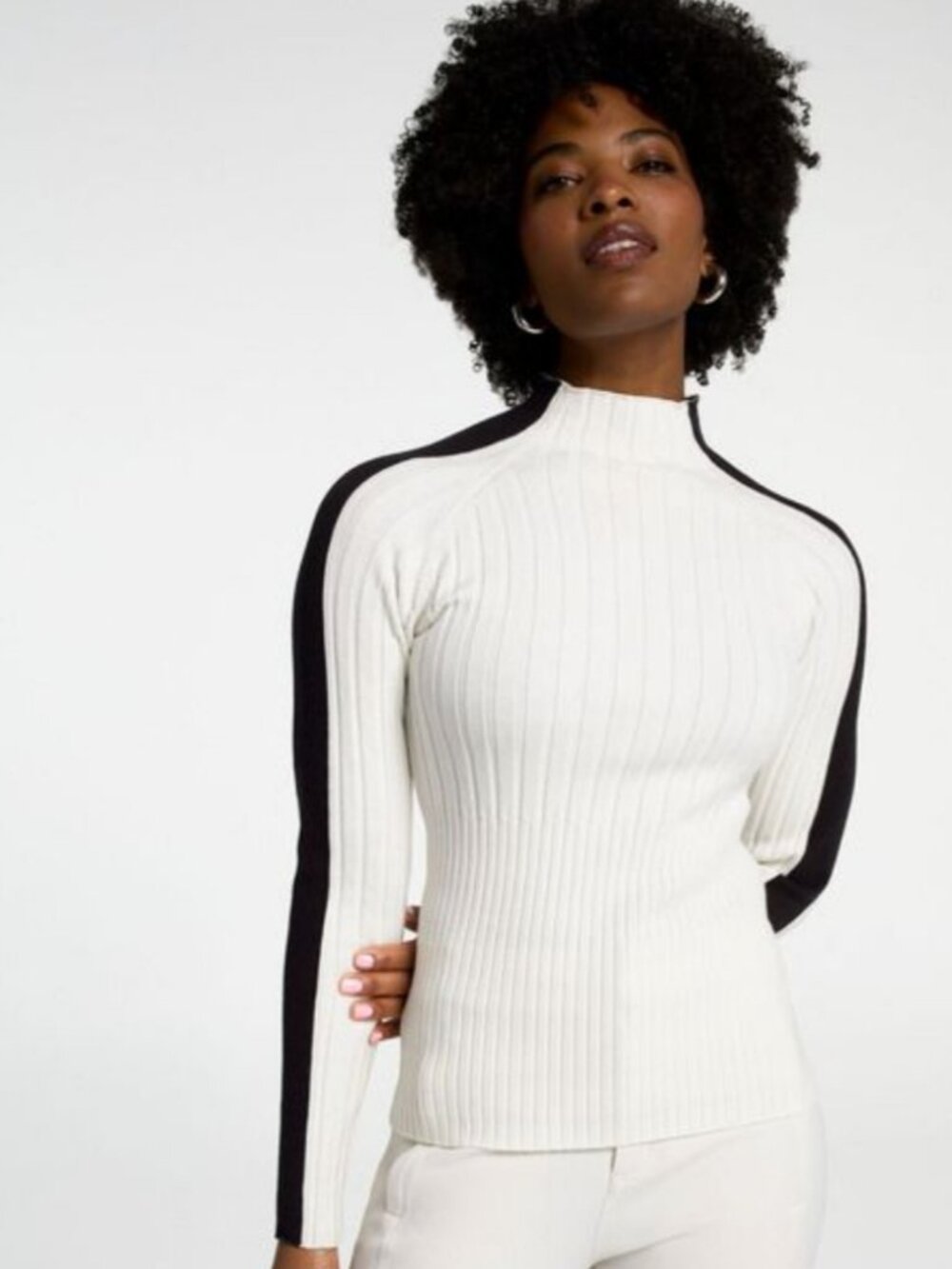 Calia Women's Mixed Stitch Turtleneck Sweater in Cloud Cover size 2XL NWT $58